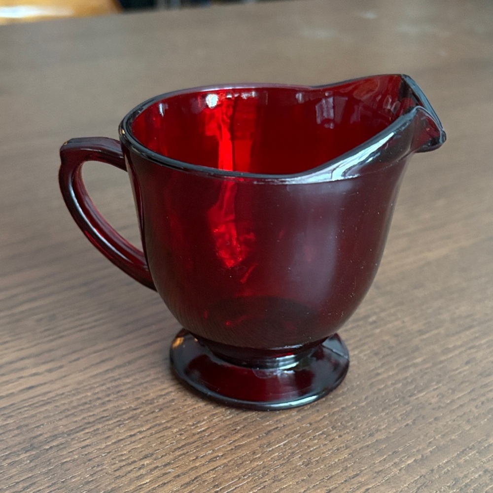 FREE W/PURCHASE- ANCHOR HOCKING - Vintage Ruby Red Creamer